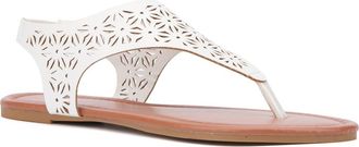 New York & Company Nikki Lasercut Slingback Sandal in White at Nordstrom Rack, Size 10
