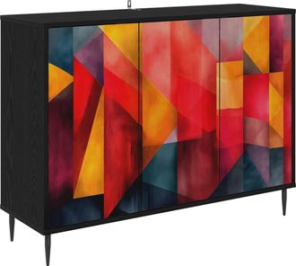 vidaXL Aparador Heesch Roble Negro 102 X 33 X 76 Cm Vidaxl