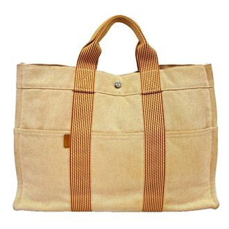 Herm&egrave;s Orange Canvas Tote Bag (Pre-Owned)