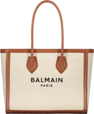 Balmain Tote Bags, female, Beige, Size: ONE SIZE Tote Bag with Logo