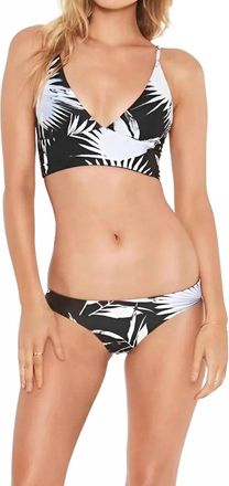 L*Space Shadow Palm Emma Bitsy Reversible Bikini Bottom In Black/white