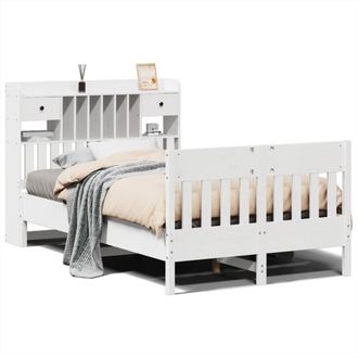 Berkfield Home Bed Frame without Mattress White 135x190 cm Solid Wood Pine