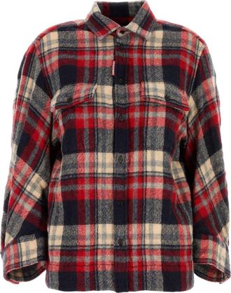 Dsquared2 Embroidered flannel Dean shirt - women - Wool - 38