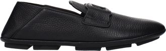 Dolce & Gabbana Black Leather Slip-On Mens Loafers