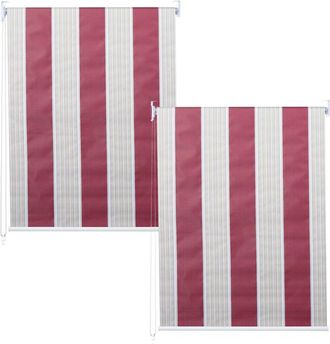 Hhg Lote De 2 Estores Enrollables Hhg 474, Estor Enrollable De Ventana De Tracci&oacute;n Lateral, 120x230cm Protecci&oacute;n Solar Opaca, Gris/marr&oacute;n/naranja