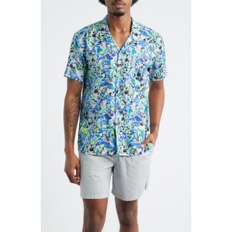 Boardies Floral Print Camp Shirt in Blue at Nordstrom, Size X-Large