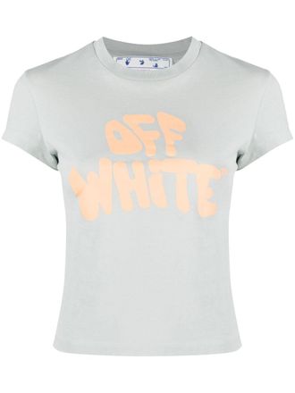 Off-white T-shirt con stampa - Grigio