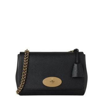 Mulberry Shoulder Bags, female, Black, Size: ONE SIZE Medium Lily