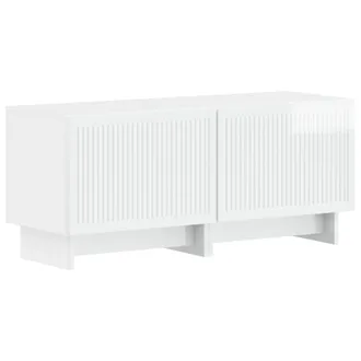 vidaXL Mobile Tv Bianco Lucido Legno Ingegnerizzato Vidaxl