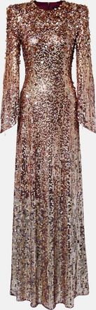 Jenny Packham Phara embellished fringed gown