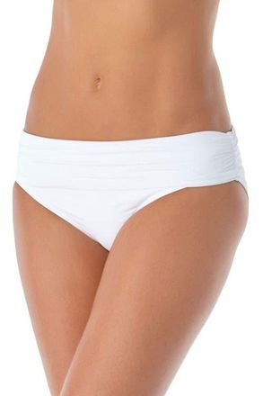 Anne Cole Womens Live In Color Convertible High Waist Shirred Swim Bottom in White at Nordstrom, Size X-Large