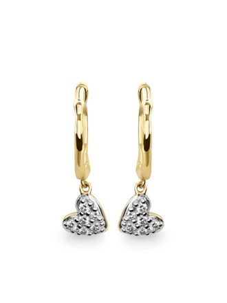 Monica Vinader Mini Heart Diamond Huggie earrings - women - 14kt Gold/Lab Grown Diamond - One Size