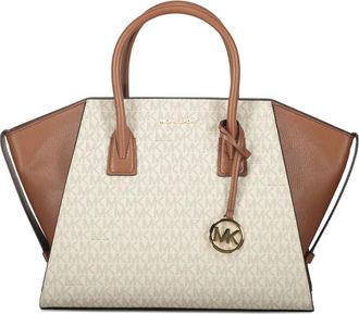 Michael Kors Borsa tote Avril con placca logo - Marrone