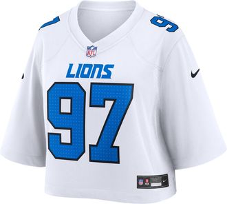 Nike Aidan Hutchinson Detroit Lions Nike Womens NFL Cropped Tundra Game Jersey in White | WCJF10A9JF-27V
