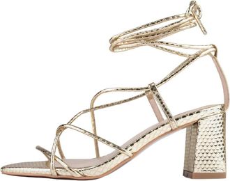 L37 Sandalen met hoge hak - Dames - Sandalen met hakken - Geel - 41 EU - Schoenen