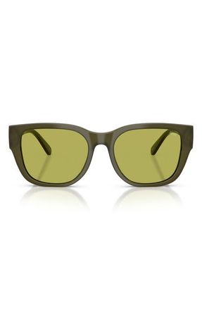 Diesel 56mm Square Sunglasses in Solid Green /Light Green at Nordstrom