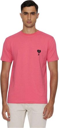 John Richmond T-shirt met grafische print op de voorkant en ronde hals - Heren - T-shirts - Roze - M - Katoen - Tops