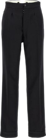 Maison Margiela Black Herringbone wool pants