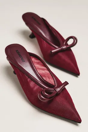 Lola Cruz Bow Mule Heels