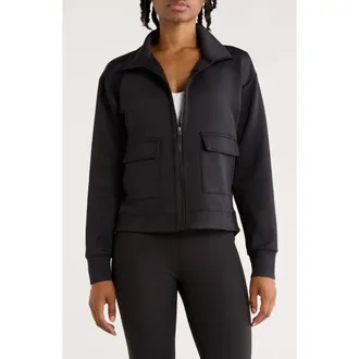 Apana Serene Zip Jacket in Rich Black at Nordstrom Rack, Size X-Large