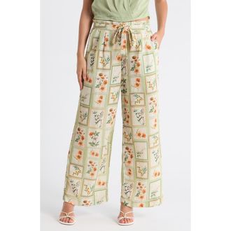 Daniel Rainn Matching Postcard Floral Pants in Sage at Nordstrom Rack, Size X-Large