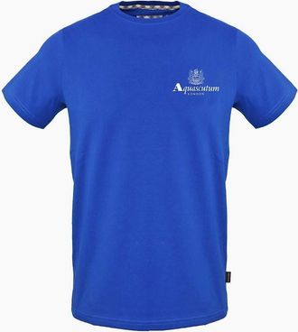 Aquascutum Mens Regular Fit Crew Neck Short Sleeve T-Shirt - Blue - Size: 42