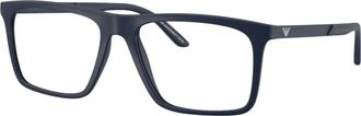Emporio Armani Square Optical Frame - Heren - Brillen - Zwart - 55 MM - Accessoires