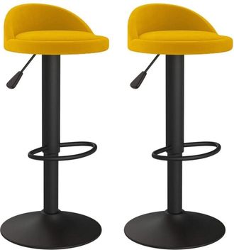 vidaXL Taburetes De Cocina 2 Unidades Terciopelo Amarillo Vidaxl