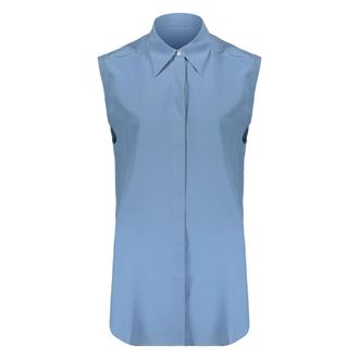 Moorer Dames, Blouses & Shirts, Blauw, Maat: XS Zijde