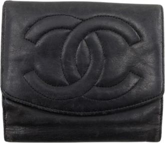 Chanel Pre-owned Wallet (bi-fold) - Dames - Vintage Accessoires - Zwart - ONE Size - Leer - Vintage