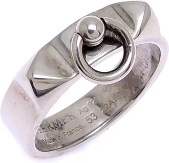 Herm&egrave;s Silver 925 Band Ring (Pre-Owned)