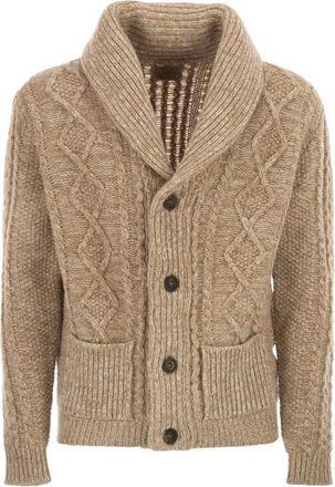 Rakk&igrave; Cardigan Aran con scollo a scialle - Toni neutri