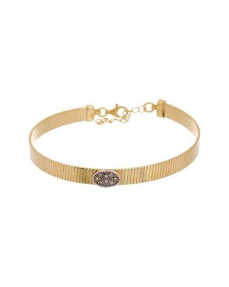 Meshmerise 18K Over Silver 0.05 Ct. Tw. Diamond Bangle Bracelet