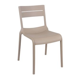 Oviala Silla de terraza de pl&aacute;stico beige