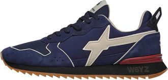 W6YZ Technical fabric and suede sneakers Jet-M. - Heren - Sneakers - Blauw - 43 EU - Schoenen