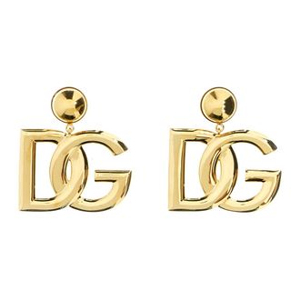 Dolce & Gabbana Crystal Logo Oorbellen - Dames - Oorbellen - Geel - ONE Size - Accessoires