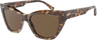Emporio Armani Klassieke zonnebril in Shiny Havana - Dames - Zonnebrillen - Bruin - 54 MM - Accessoires