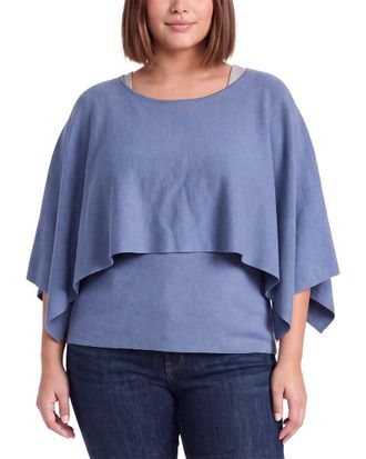 Anne Klein Plus Sweater Cape Top