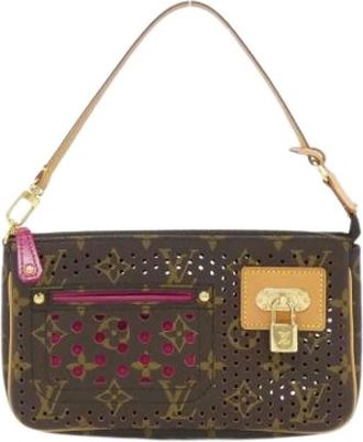 Louis Vuitton Pre-owned Shoulder Bags, female, Brown, Size: ONE SIZE Pre-owned Monogram Perfo Pochette