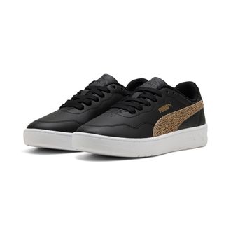 Puma Sneaker PUMA COURT LALLY TOPCAT, Damen, Gr. 37,5, puma schwarz, toasted almond, Synthetik, Schuhe Sneaker