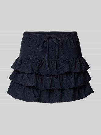 Only Leicht ausgestellter Mini-Skort mit Lochstickerei Modell SMILLA in Marine, Gr&ouml;&szlig;e XL