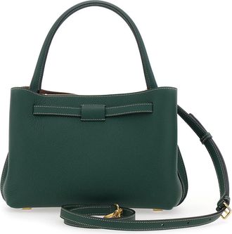 Tod's Womens Handbag T-String Green Hammered Leather Calf Handbags Hand Bags
