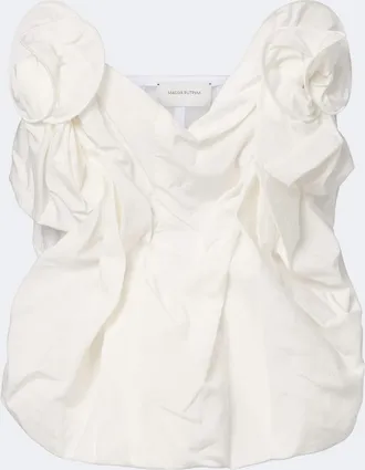 Magda Butrym Draped cotton and silk bustier top