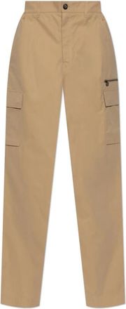 Versace Gabardine Cargo Broek - Heren - Wijde Broeken - Beige - L - Katoen - Broeken