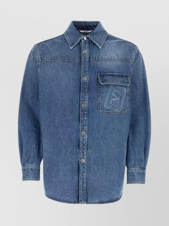 Valentino Garavani denim shirt with buttoned cuffs and chest pocket