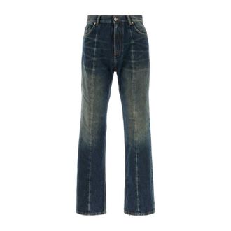 Versace Straight Jeans, male, Blue, Size: W30 Distressed Straight Jeans