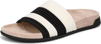 Vionic Womens Evie Knit Slide Sandals In Ivory/black