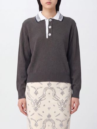 N&deg;21 Long-Sleeved Pure Wool Polo with Contrast Tipping