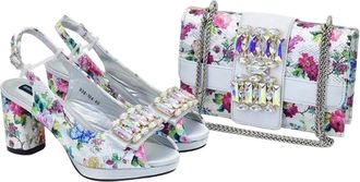 Generic Women Shoes And Bags To Set Peep Toe Shoes Sexy Wedding Party Sandals Rhinestone Pumps