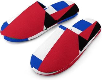 Generic Israeli And Palestinian Flag Mens Cozy Memory Foam Slippers Warm Cotton House Shoes Comfy Slipper for Indoor Outdoor